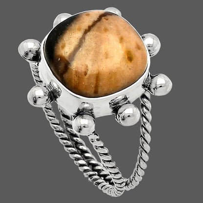 Natural Palm Root Fossil Agate Ring size-9.5 R-1268 SDR229037