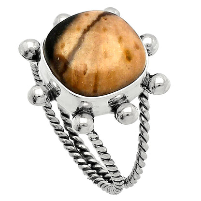 Natural Palm Root Fossil Agate Ring size-9.5 R-1268 SDR229037