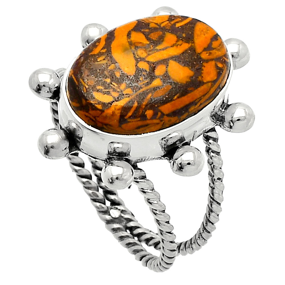 Coquina Fossil Jasper - India Ring size-8 R-1268 SDR229044