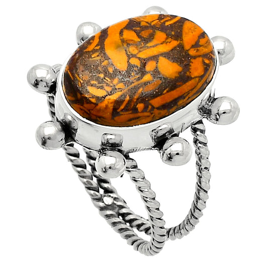 Coquina Fossil Jasper - India Ring size-8 R-1268 SDR229044