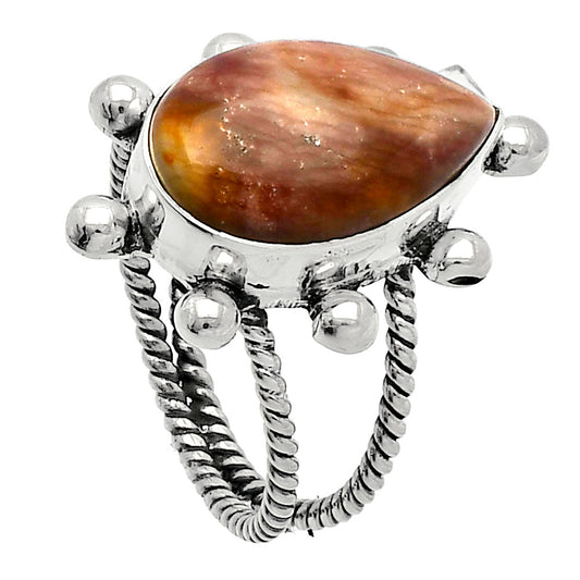 Natural Petrified Wood Ring size-7 R-1268 SDR229089