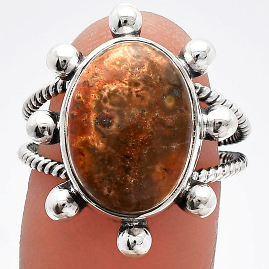 Natural Leopard Skin Jasper Ring size-8 R-1268 SDR229125