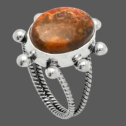 Natural Leopard Skin Jasper Ring size-8 R-1268 SDR229125