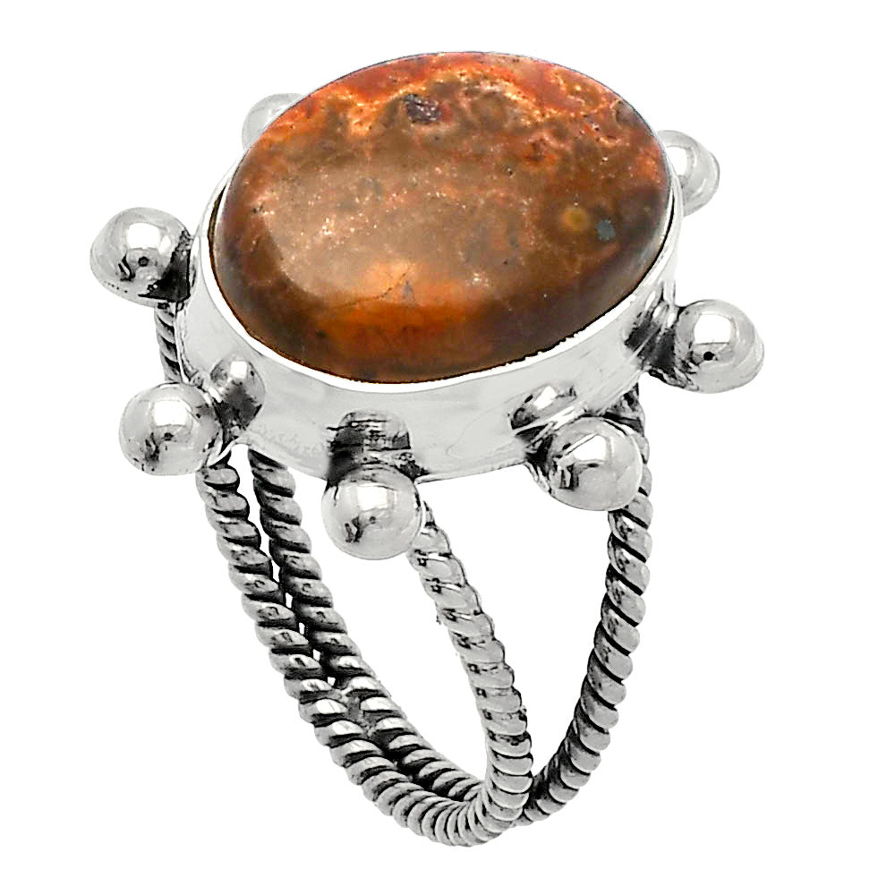 Natural Leopard Skin Jasper Ring size-8 R-1268 SDR229125