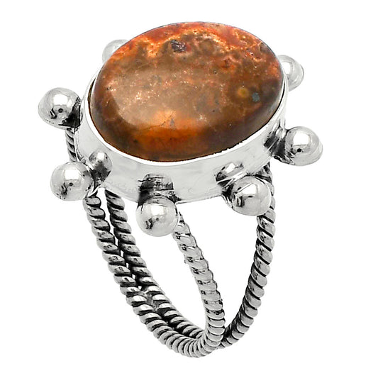 Natural Leopard Skin Jasper Ring size-8 R-1268 SDR229125