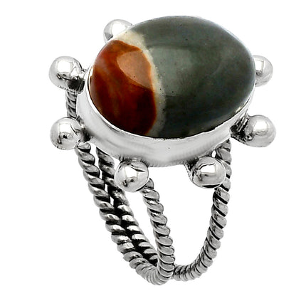 Natural Polygram Jasper Ring size-7 R-1268 SDR229159