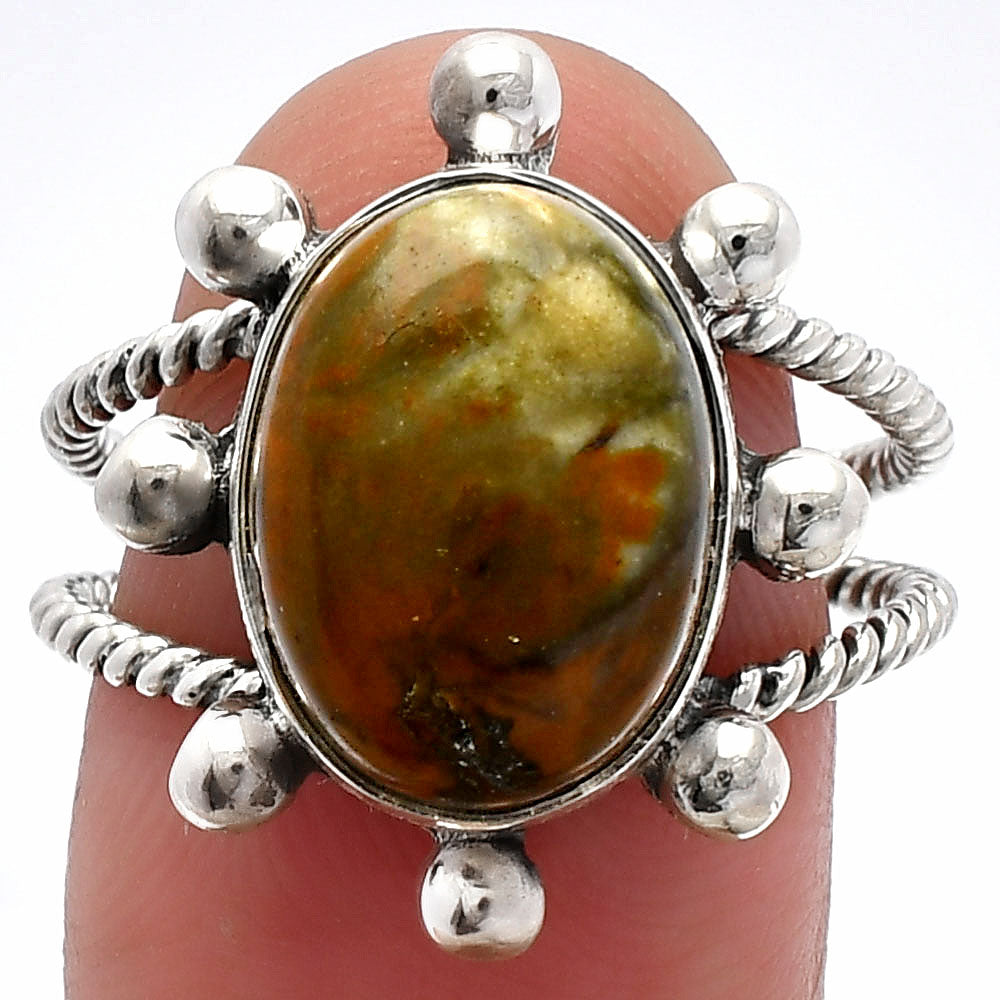 Rhyolite - Rainforest Jasper Ring size-8 R-1268 SDR229191