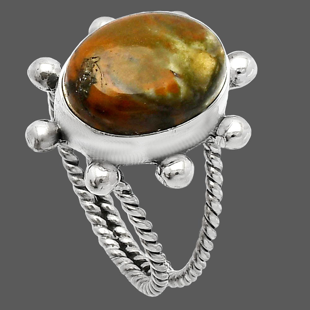 Rhyolite - Rainforest Jasper Ring size-8 R-1268 SDR229191