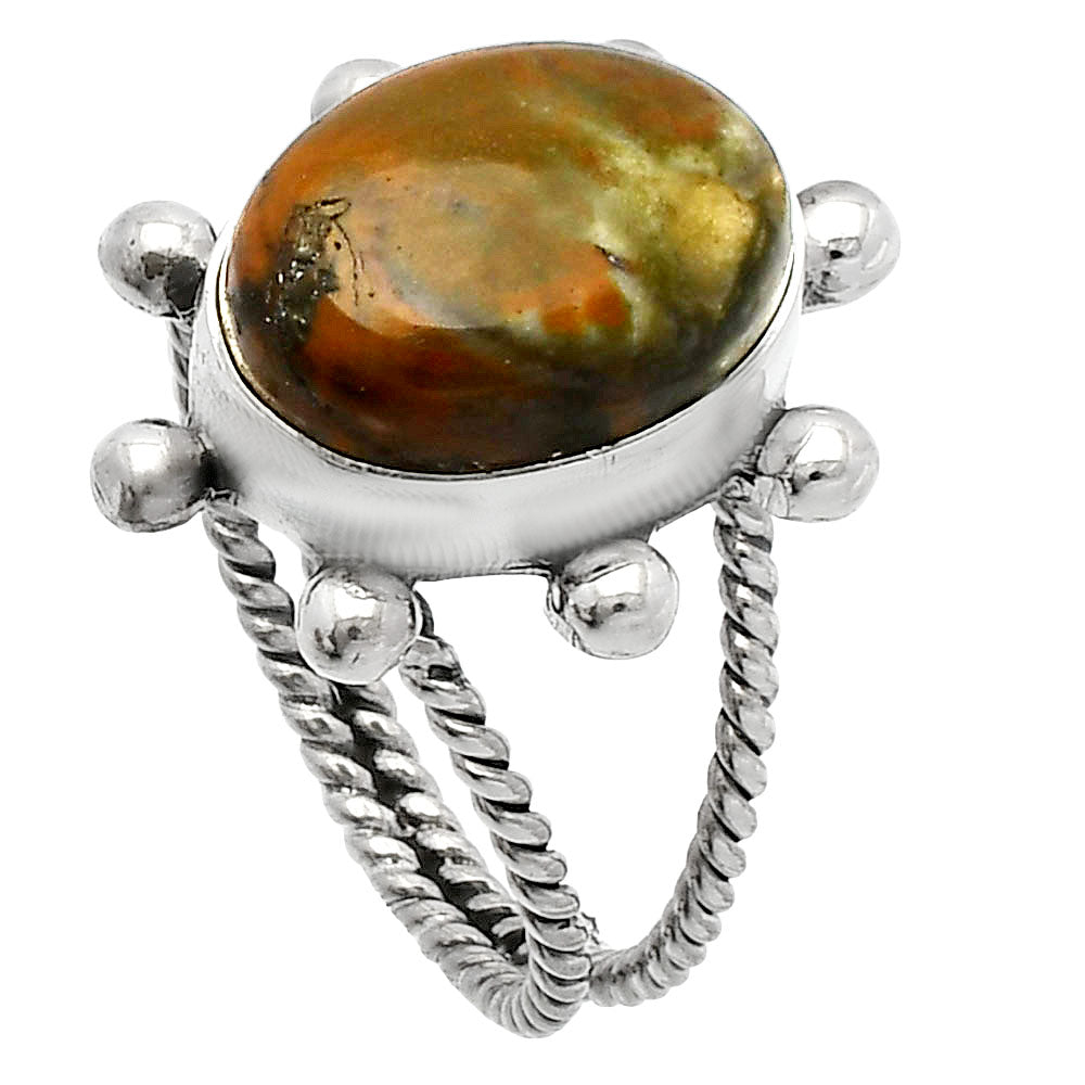 Rhyolite - Rainforest Jasper Ring size-8 R-1268 SDR229191