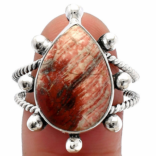 Natural Snake Skin Jasper Ring size-9.5 R-1268 SDR229197