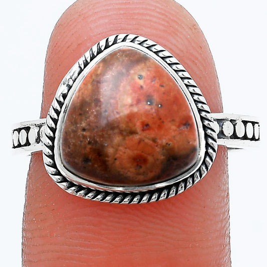 Natural Poppy Jasper Ring size-8.5 R-1066 SDR229384