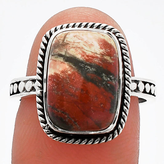 Natural Snake Skin Jasper Ring size-7.5 R-1066 SDR229452