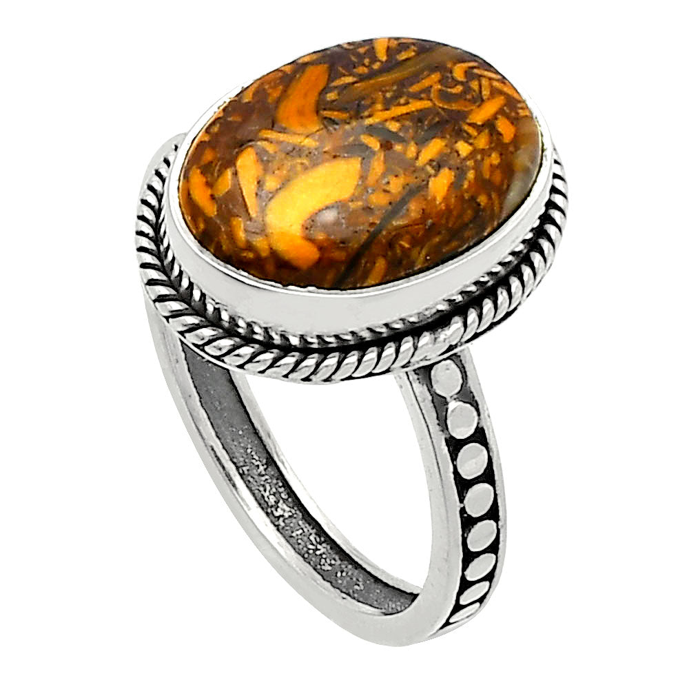 Coquina Fossil Jasper - India Ring size-9 R-1066 SDR229453