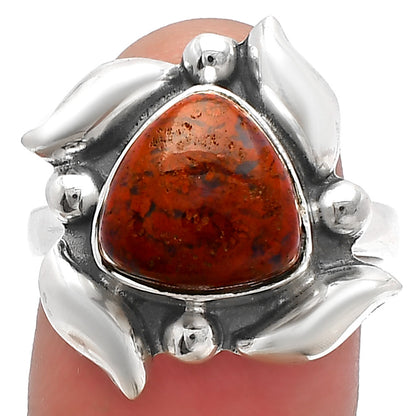 Natural Red Moss Agate Ring size-8 R-1125 SDR229485