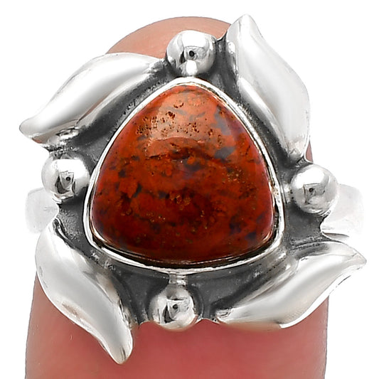 Natural Red Moss Agate Ring size-8 R-1125 SDR229485