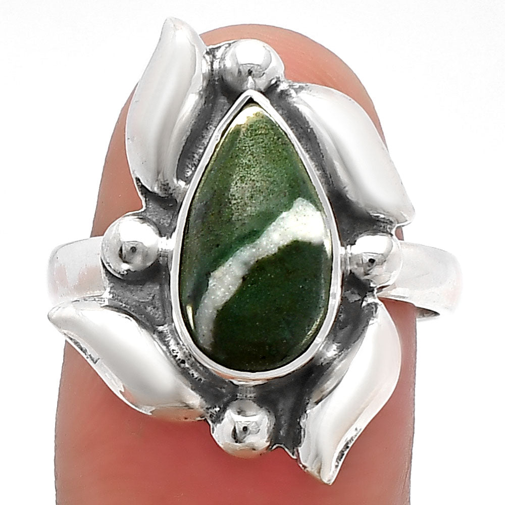 Natural Larsonite Jasper Ring size-8 R-1125 SDR229486