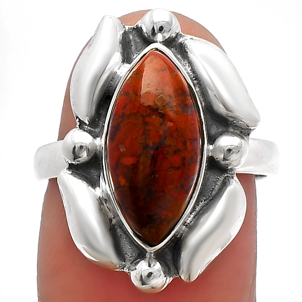 Natural Red Moss Agate Ring size-7 R-1125 SDR229499
