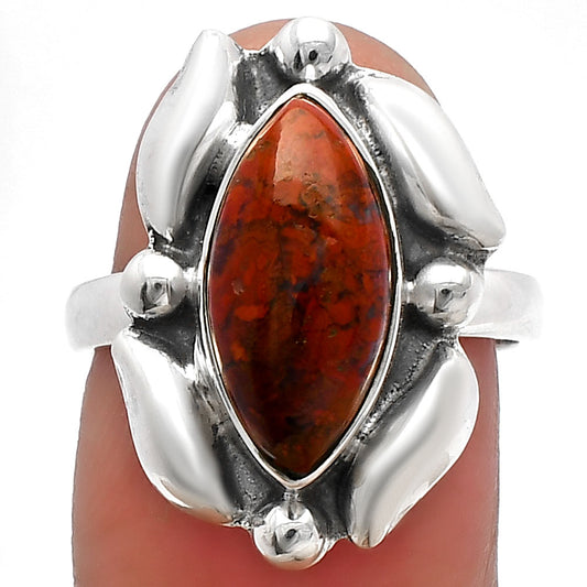 Natural Red Moss Agate Ring size-7 R-1125 SDR229499