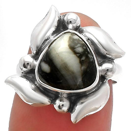 Natural Mexican Cabbing Fossil Ring size-6 R-1125 SDR229515