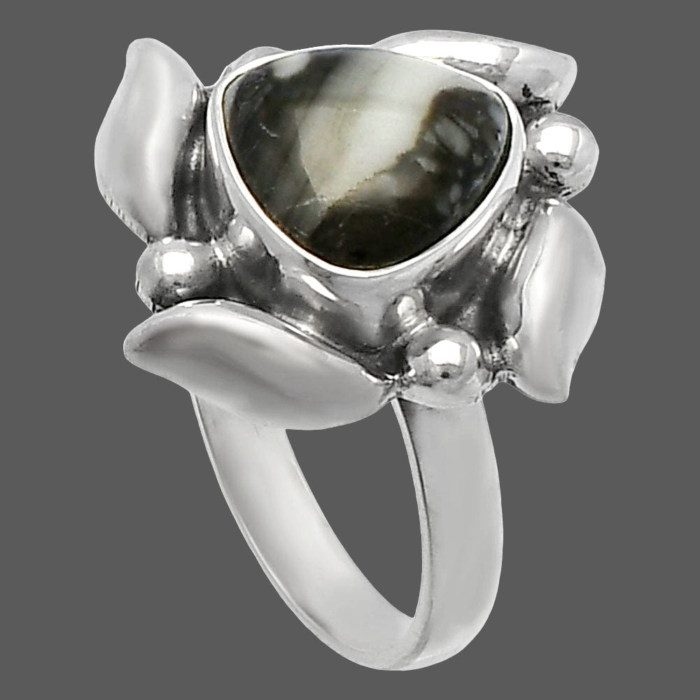 Natural Mexican Cabbing Fossil Ring size-6 R-1125 SDR229515