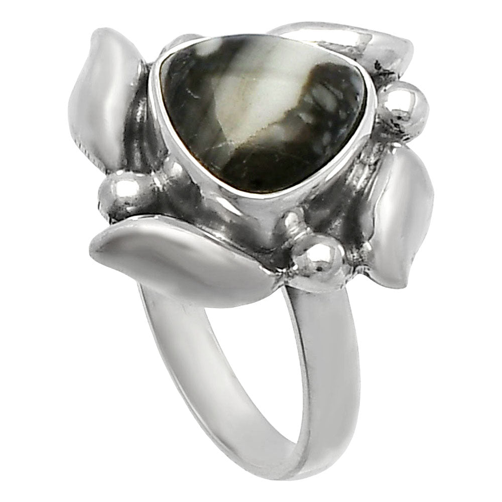 Natural Mexican Cabbing Fossil Ring size-6 R-1125 SDR229515