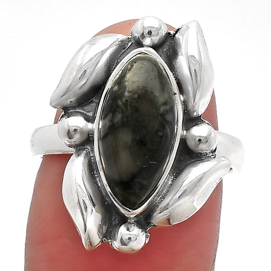 Natural Mexican Cabbing Fossil Ring size-7 R-1125 SDR229519