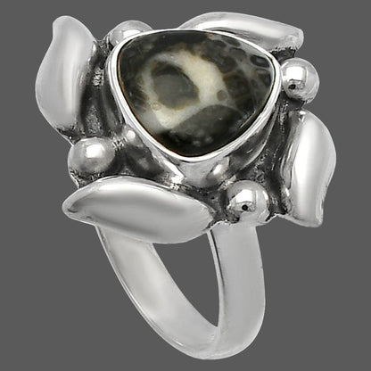 Natural Mexican Cabbing Fossil Ring size-6 R-1125 SDR229529