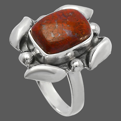 Natural Red Moss Agate Ring size-8 R-1125 SDR229533