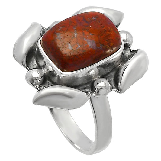 Natural Red Moss Agate Ring size-8 R-1125 SDR229533