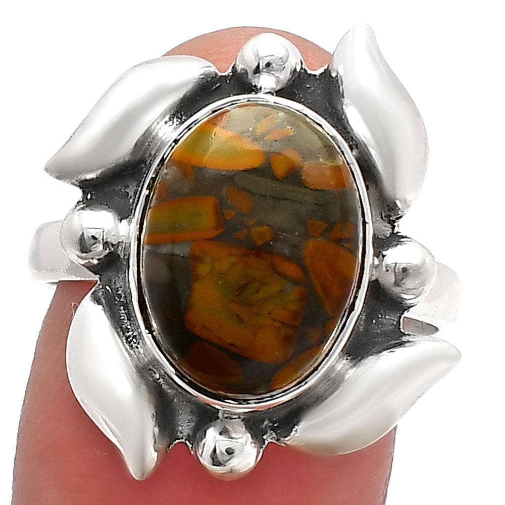 Natural Bamboo Jasper Ring size-8 R-1125 SDR229563