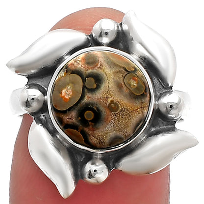 Natural Leopard Skin Jasper Ring size-8 R-1125 SDR229564