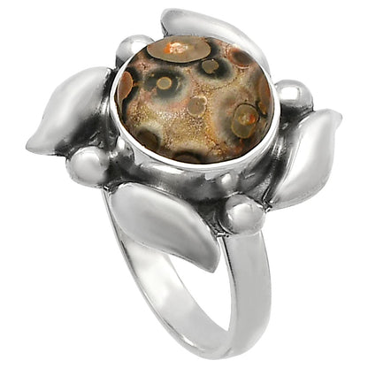 Natural Leopard Skin Jasper Ring size-8 R-1125 SDR229564