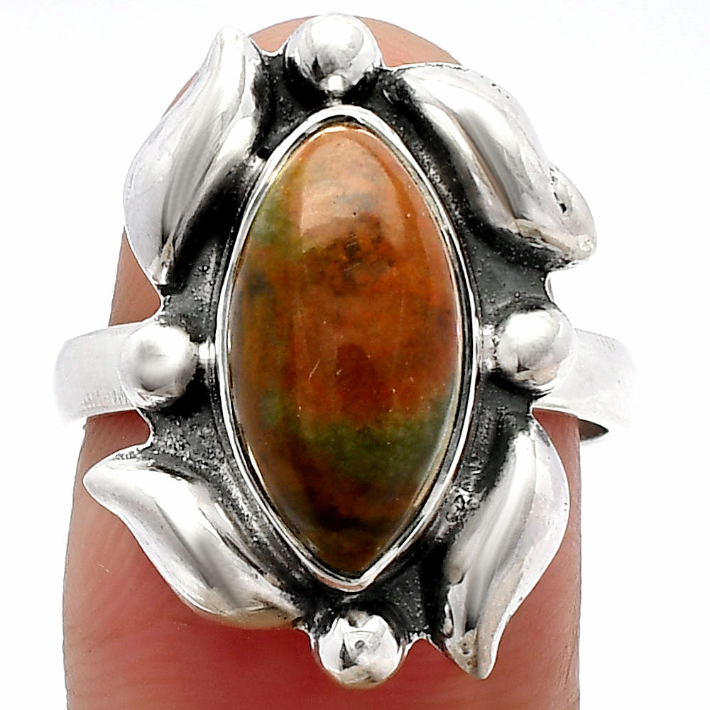 Natural Rhyolite - Rainforest Jasper Ring size-8 R-1125 SDR229574