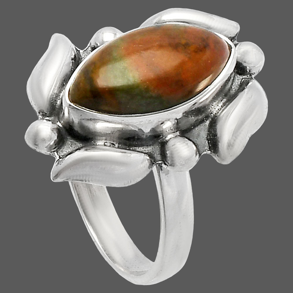 Natural Rhyolite - Rainforest Jasper Ring size-8 R-1125 SDR229574
