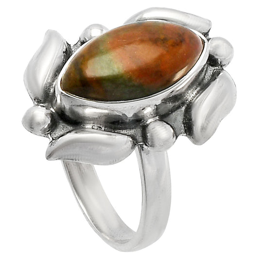 Natural Rhyolite - Rainforest Jasper Ring size-8 R-1125 SDR229574