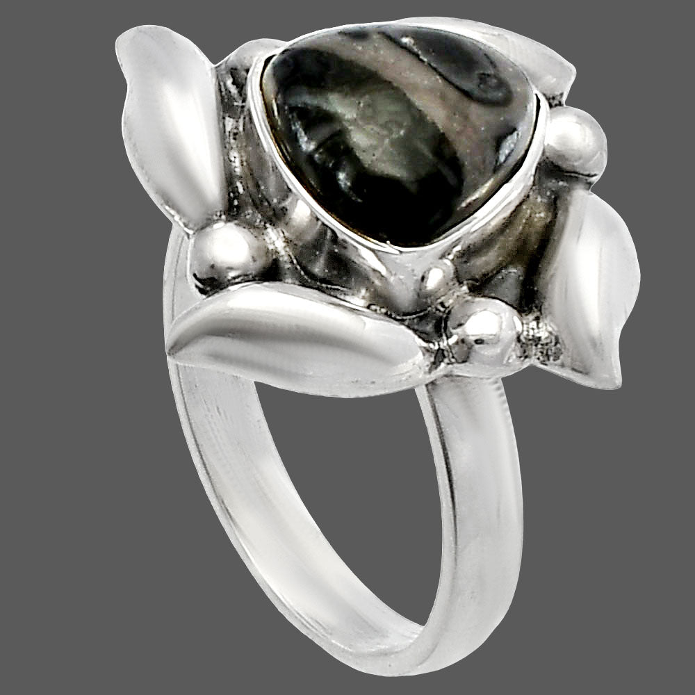 Natural Mexican Cabbing Fossil Ring size-6 R-1125 SDR229576