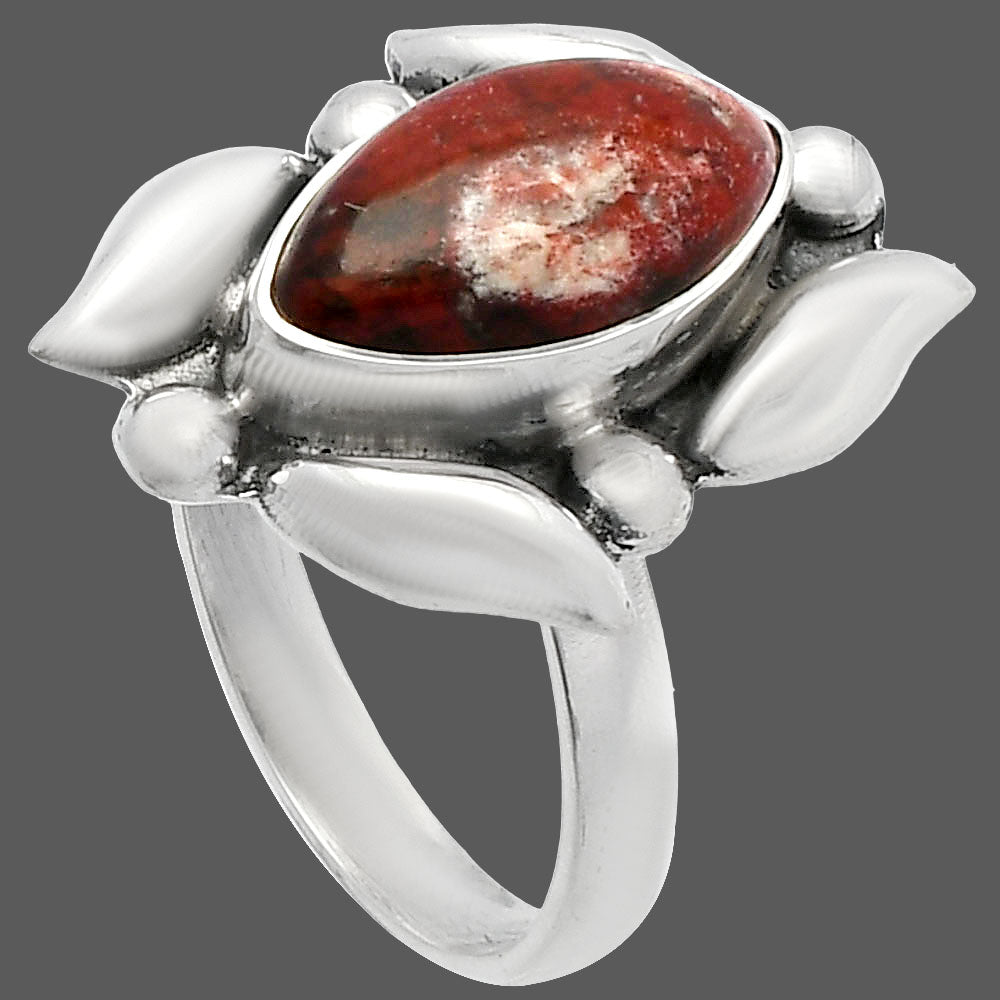 Natural Red Moss Agate Ring size-8 R-1125 SDR229577