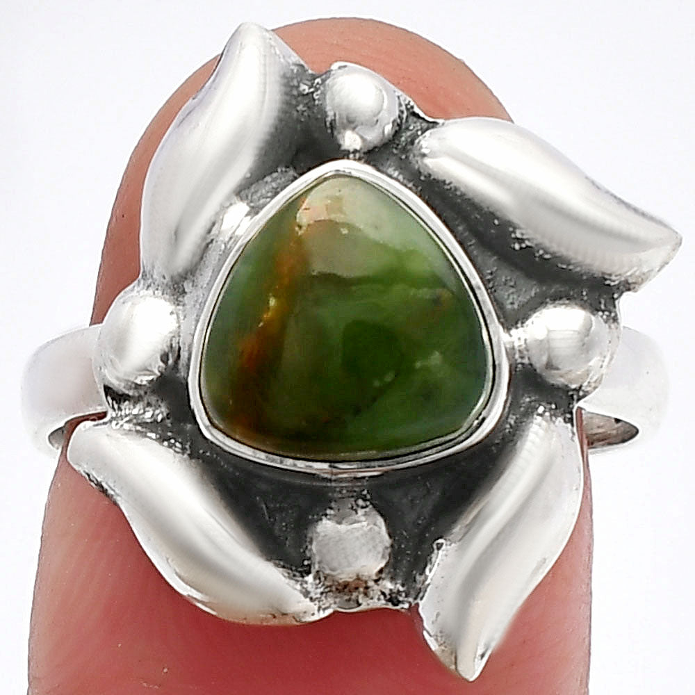 Natural Chrome Chalcedony Ring size-8 R-1125 SDR229582