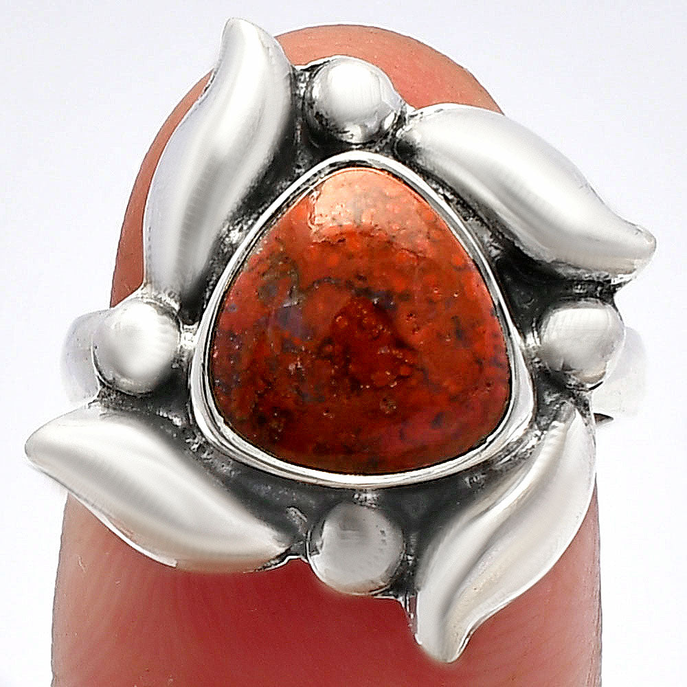 Natural Red Moss Agate Ring size-6 R-1125 SDR229597