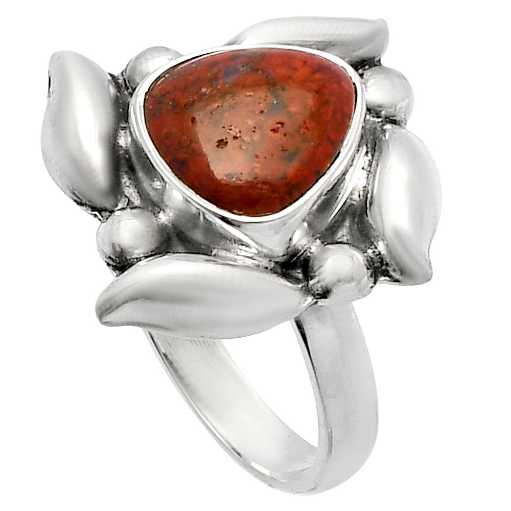 Natural Red Moss Agate Ring size-6 R-1125 SDR229597