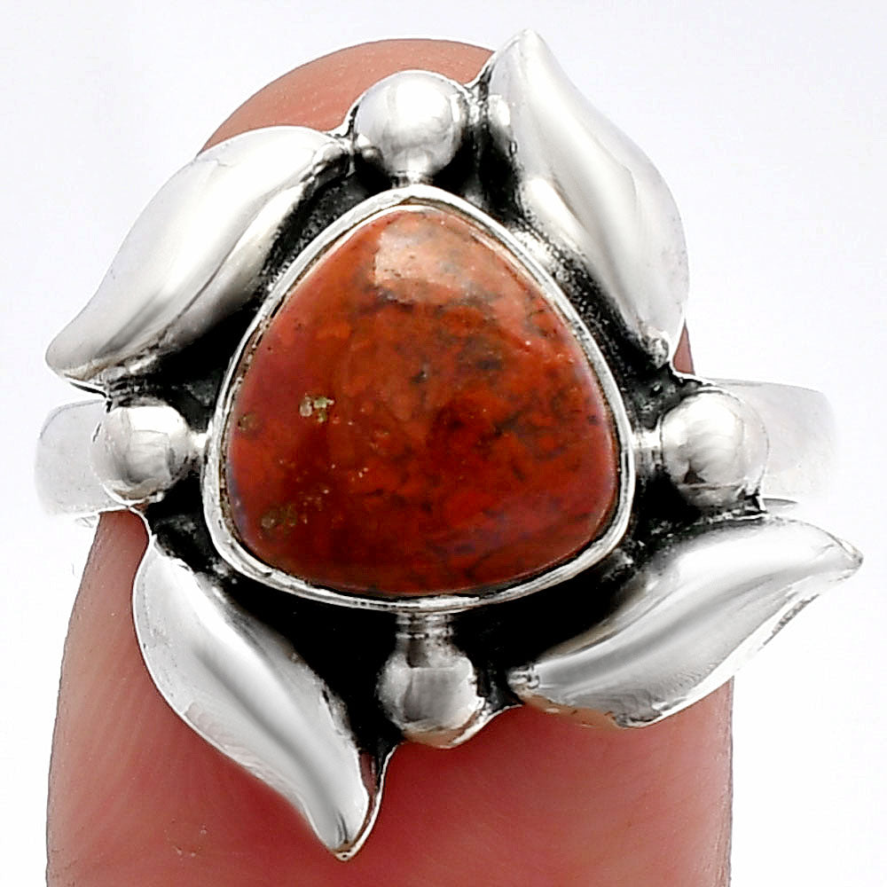 Natural Red Moss Agate Ring size-8 R-1125 SDR229599