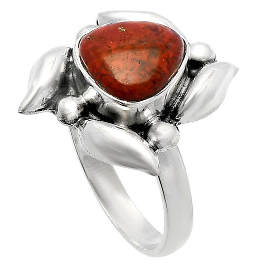 Natural Red Moss Agate Ring size-8 R-1125 SDR229599