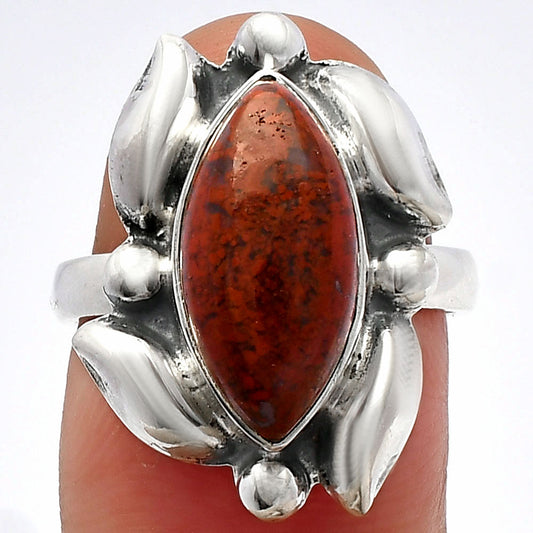 Natural Red Moss Agate Ring size-7 R-1125 SDR229603