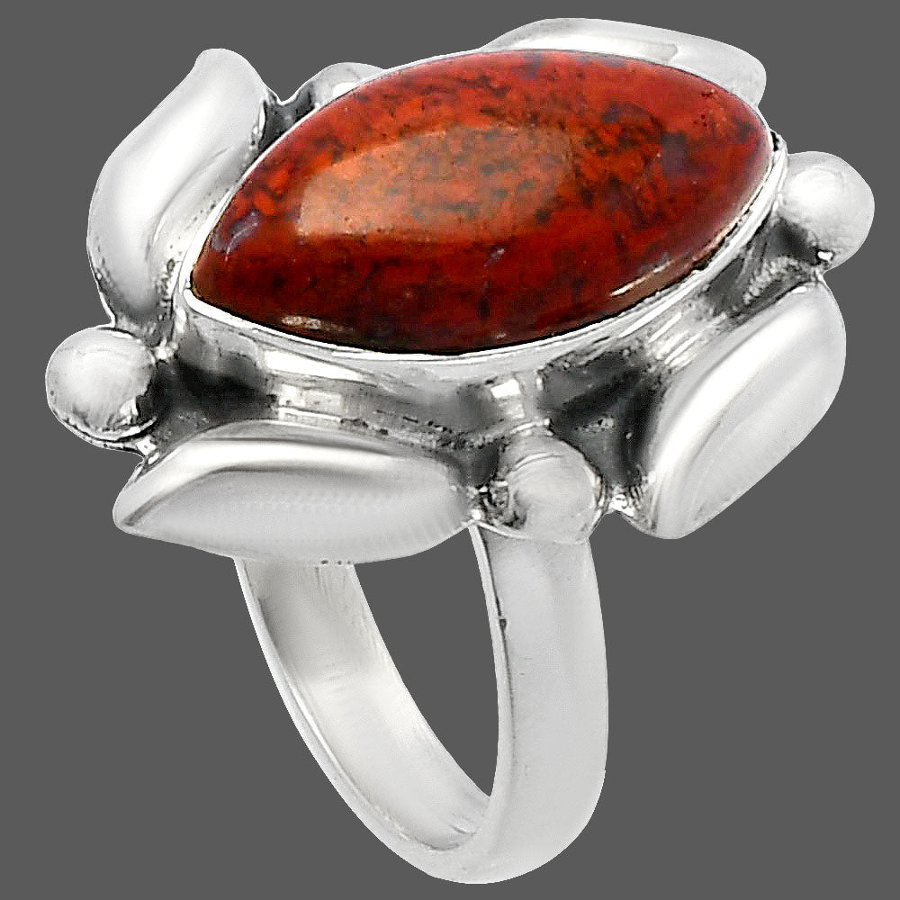 Natural Red Moss Agate Ring size-7 R-1125 SDR229603