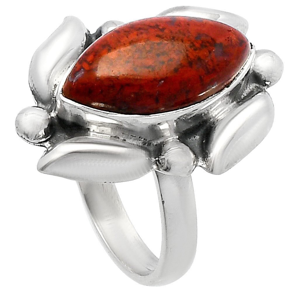 Natural Red Moss Agate Ring size-7 R-1125 SDR229603