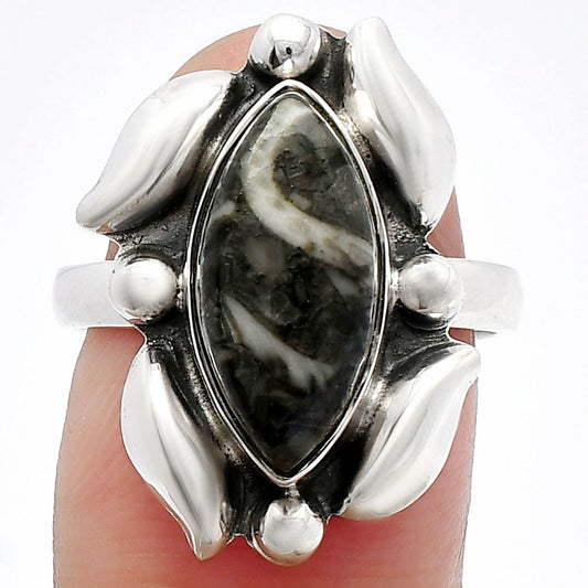 Natural Mexican Cabbing Fossil Ring size-8 R-1125 SDR229605