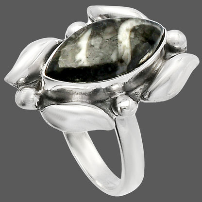Natural Mexican Cabbing Fossil Ring size-8 R-1125 SDR229605