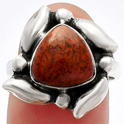Natural Red Moss Agate Ring size-7 R-1125 SDR229608