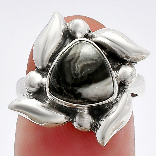 Natural Mexican Cabbing Fossil Ring size-6 R-1125 SDR229630