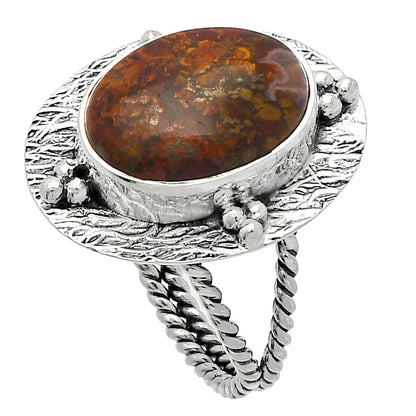 Natural Red Moss Agate Ring size-8 R-1722 SDR229850